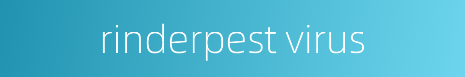 rinderpest virus的同义词