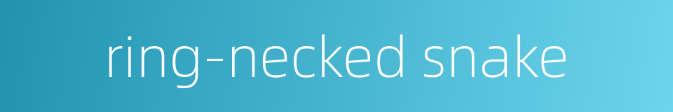 ring-necked snake的同义词