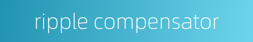ripple compensator的同义词