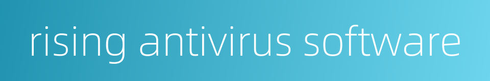 rising antivirus software的同义词