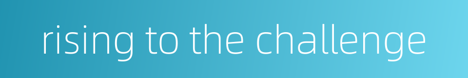 rising to the challenge的同义词