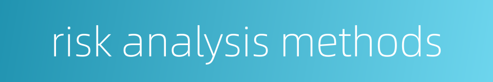 risk analysis methods的同义词