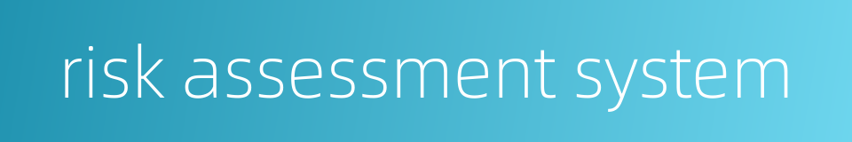 risk assessment system的同义词