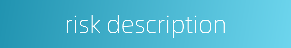 risk description的同义词
