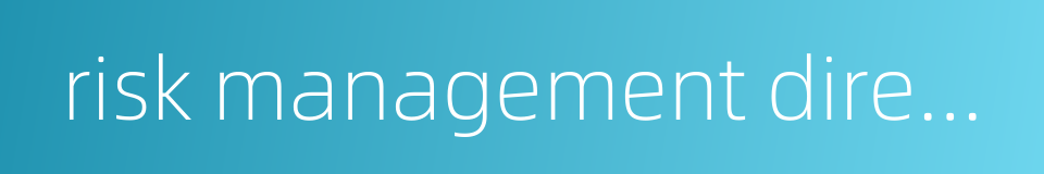 risk management director的同义词