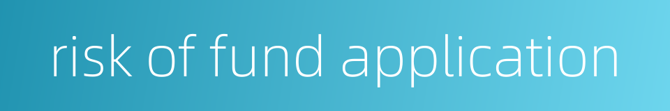 risk of fund application的同义词