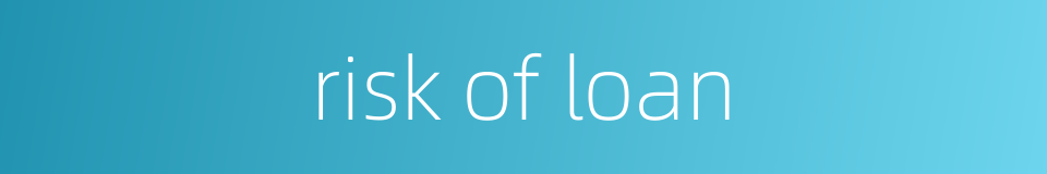 risk of loan的同义词