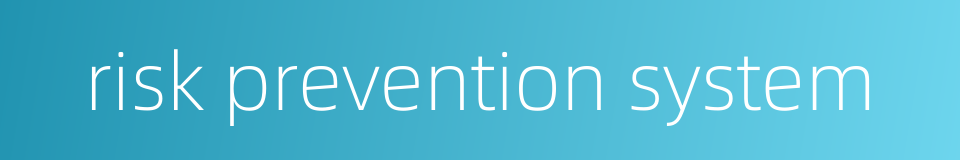 risk prevention system的同义词
