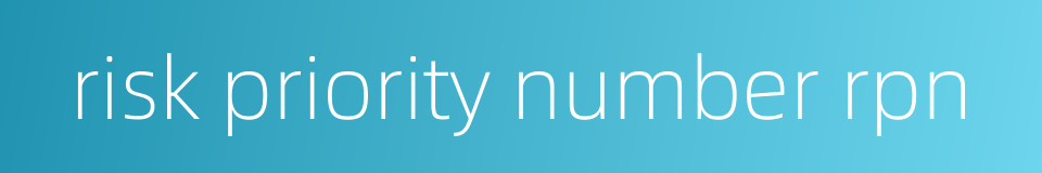 risk priority number rpn的同义词
