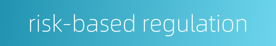 risk-based regulation的同义词