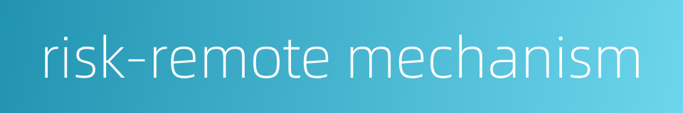 risk-remote mechanism的同义词