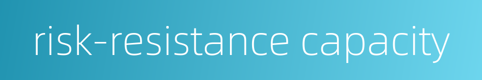 risk-resistance capacity的同义词