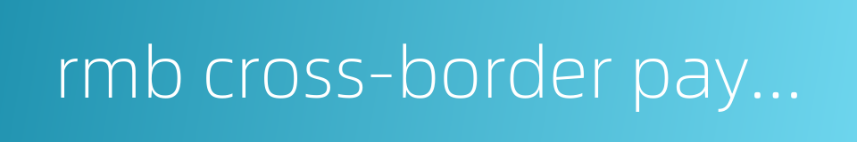 rmb cross-border payment system的同义词