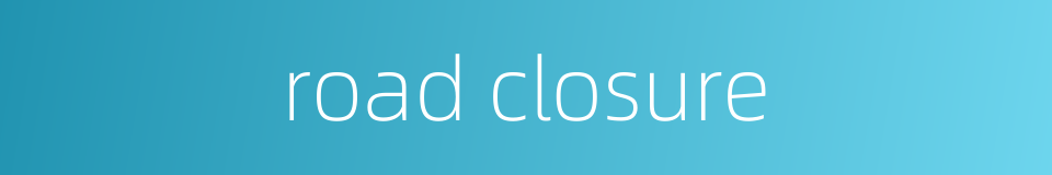 road closure的同义词