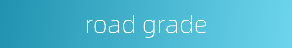 road grade的同义词