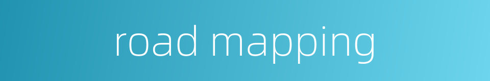 road mapping的同义词
