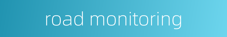 road monitoring的同义词