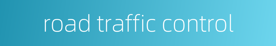 road traffic control的同义词