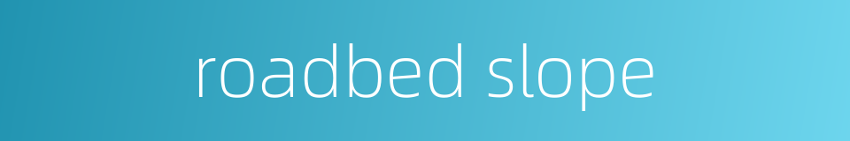 roadbed slope的同义词