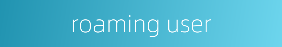 roaming user的同义词