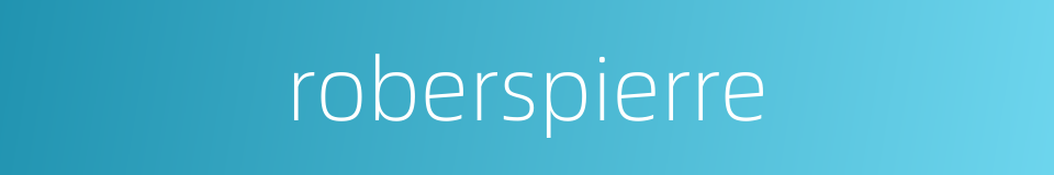 roberspierre的同义词