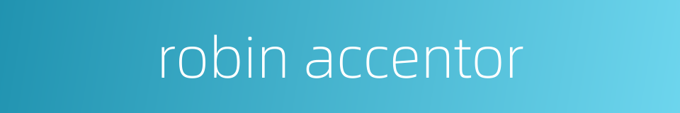 robin accentor的同义词