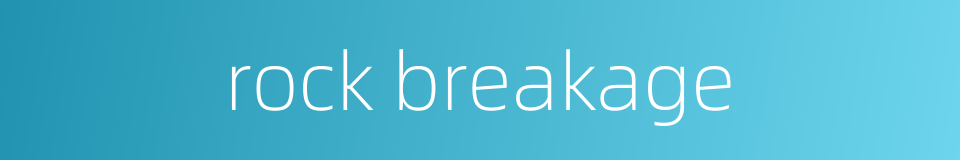 rock breakage的同义词