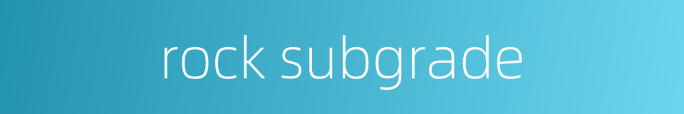 rock subgrade的同义词