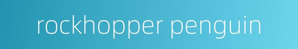 rockhopper penguin的同义词