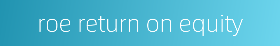 roe return on equity的同义词