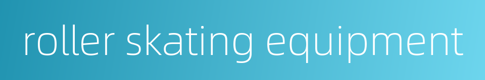 roller skating equipment的同义词