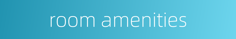 room amenities的同义词