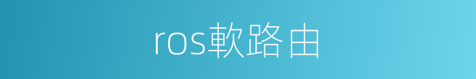 ros軟路由的同義詞