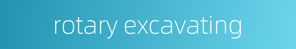 rotary excavating的同义词