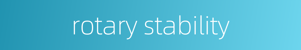 rotary stability的同义词