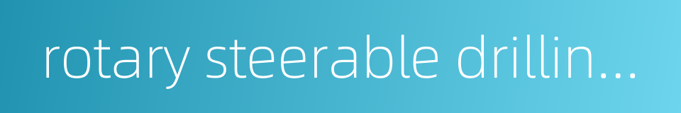 rotary steerable drilling system的同义词