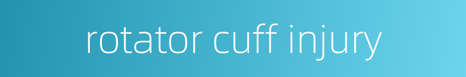 rotator cuff injury的同义词