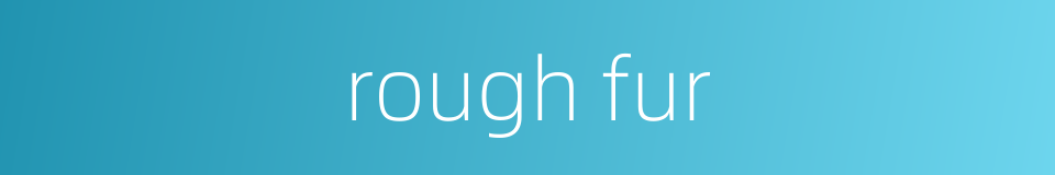 rough fur的同义词