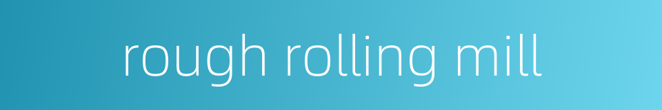 rough rolling mill的同义词