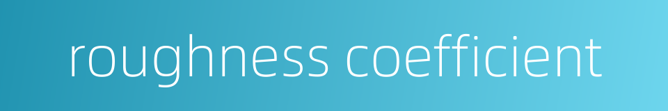 roughness coefficient的同义词