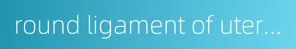 round ligament of uterus的同义词
