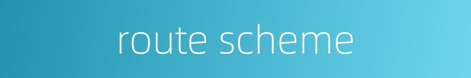 route scheme的同义词
