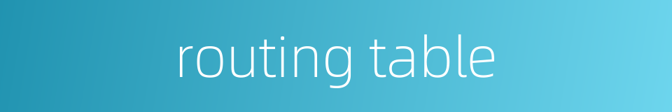 routing table的同义词