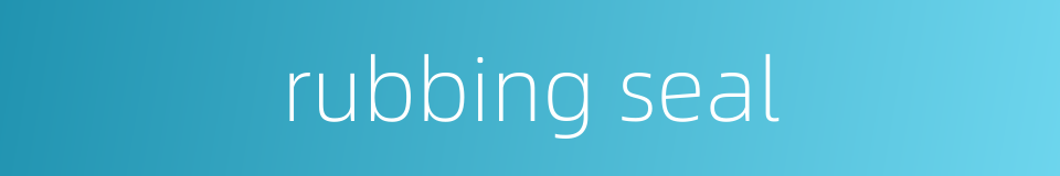 rubbing seal的同义词