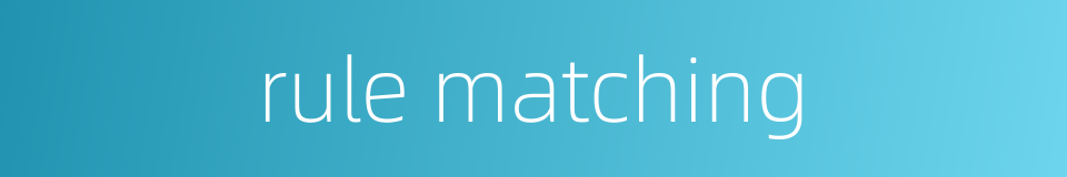 rule matching的同义词