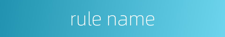 rule name的同义词