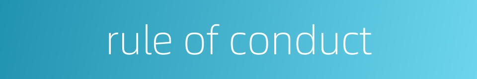 rule of conduct的同义词