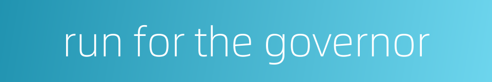 run for the governor的同义词