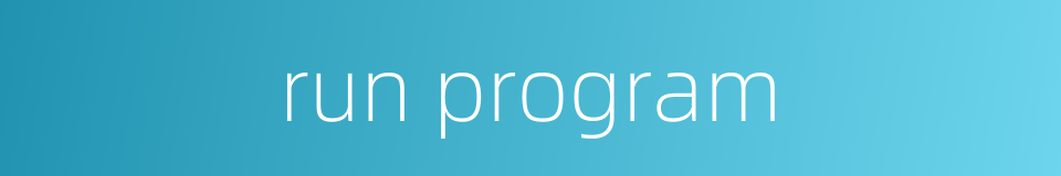run program的同义词