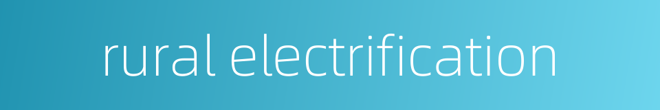 rural electrification的同义词